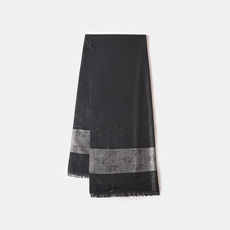 Women's Minimalist Flower Polyester Silk Scarf