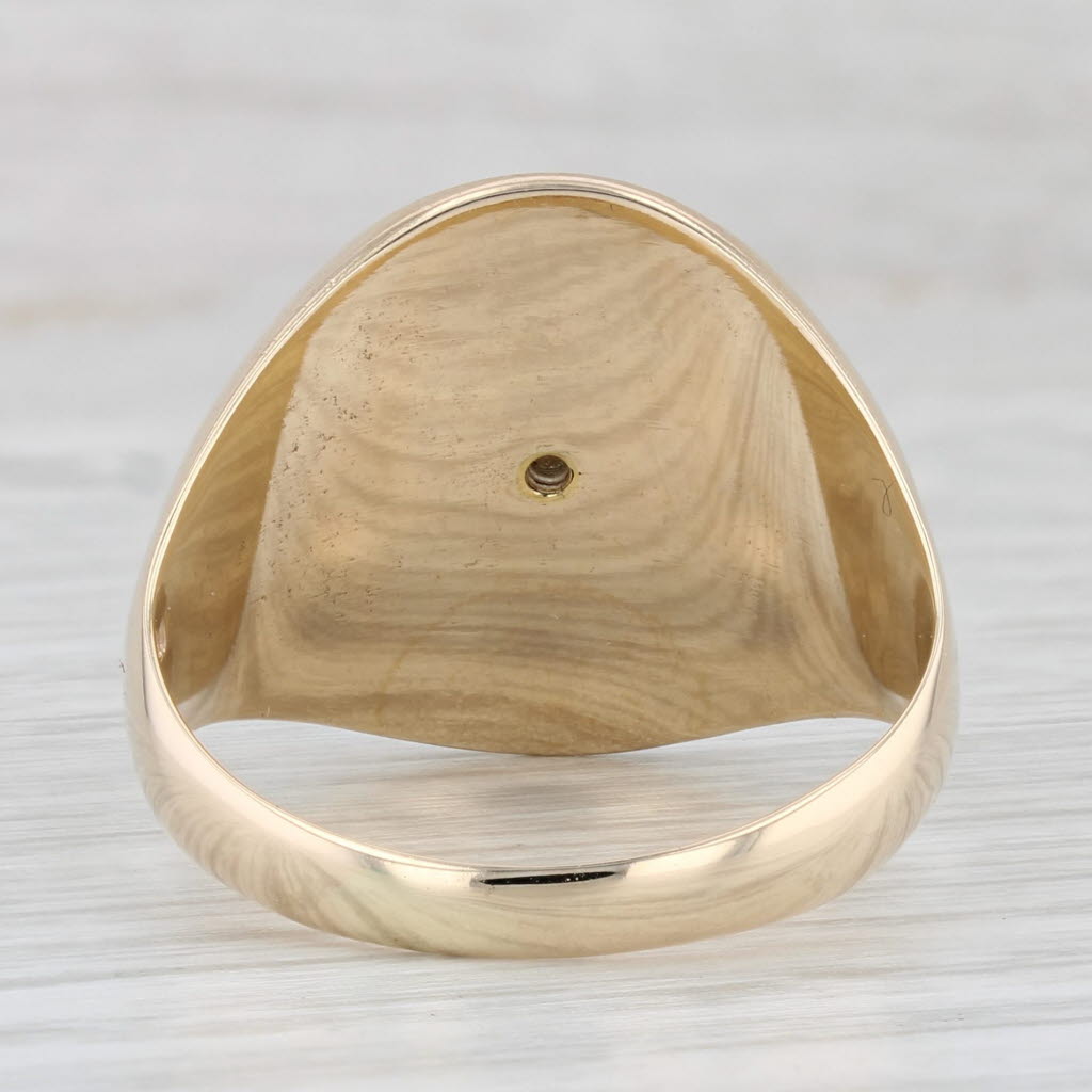 Old English H Signet Ring 10k Yellow Gold Men's Size 12 Initial Letter