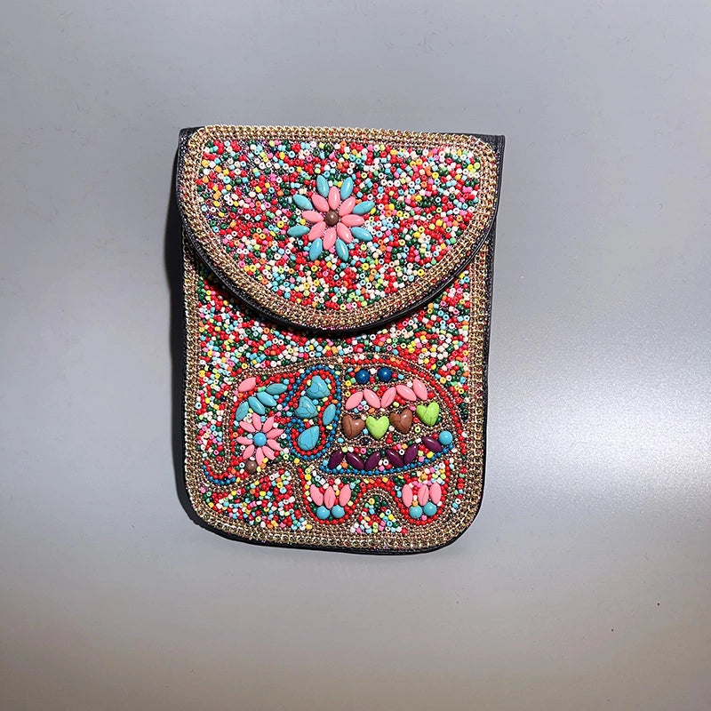 Women's Pu Leather Flower Vintage Style Classic Style Square Magnetic Buckle Phone Wallets