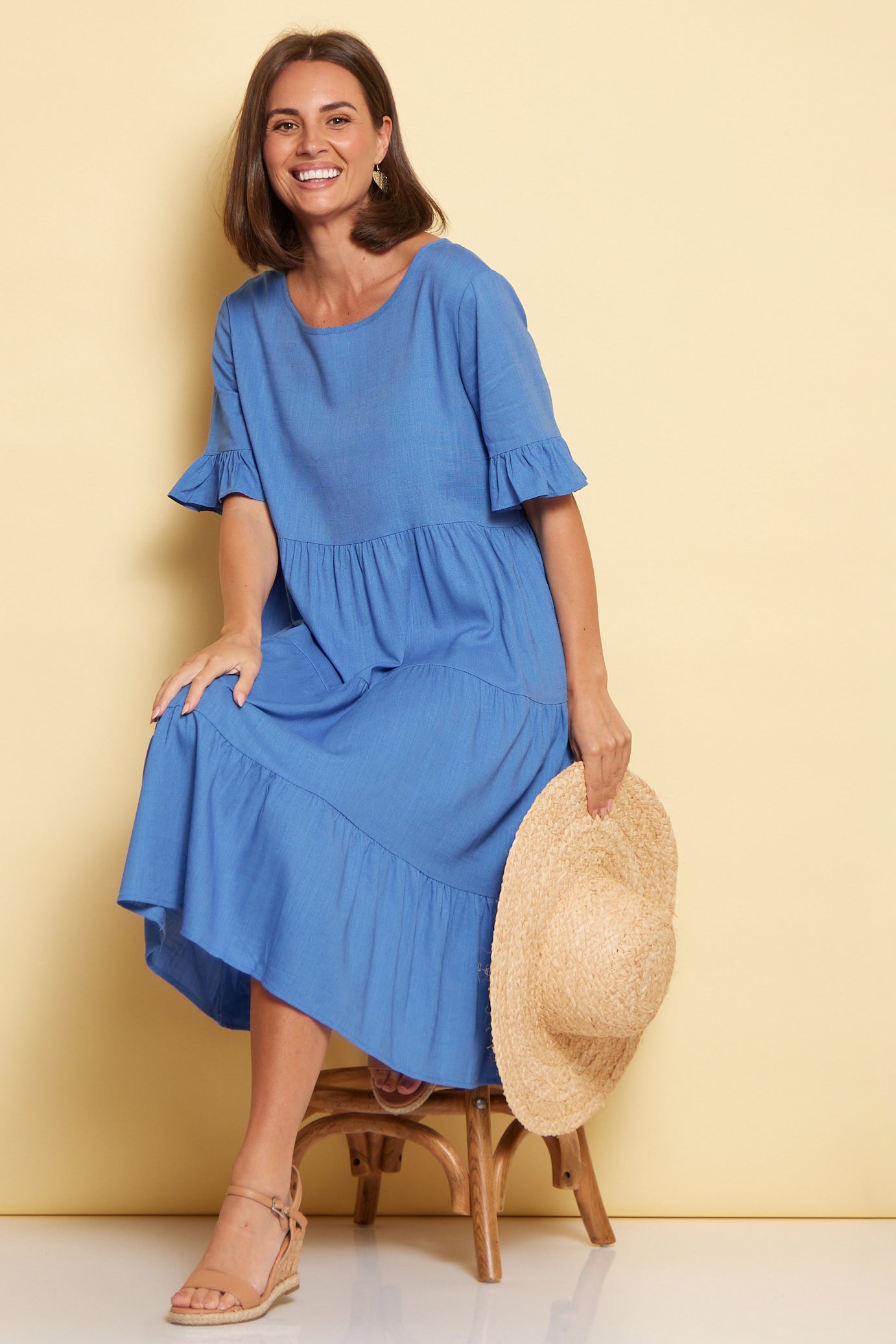 Linen Dress - Blue