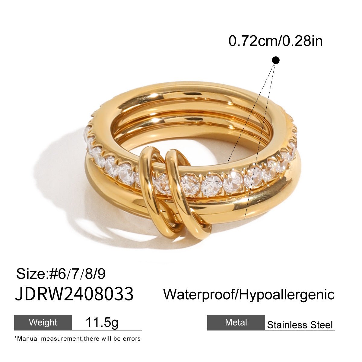 Jie Ding Stainless Steel Love Bracelet 18K Gold Hand Jewelry Titanium Steel