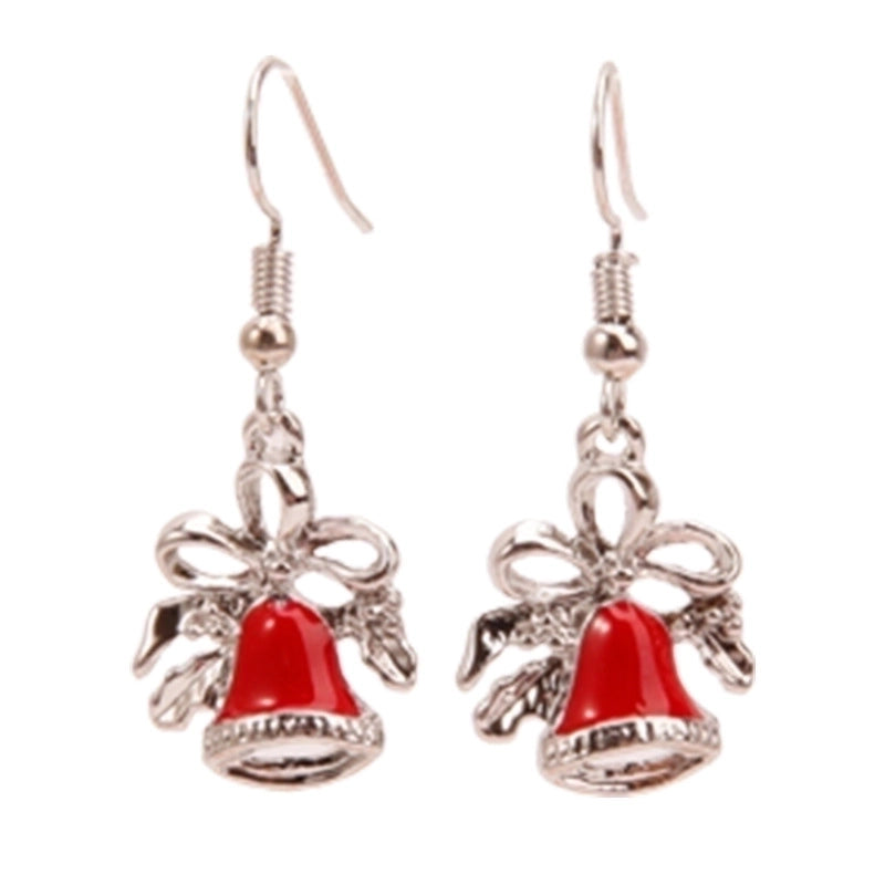 Fashion Santa Claus Christmas Socks Bell Epoxy Alloy Earrings