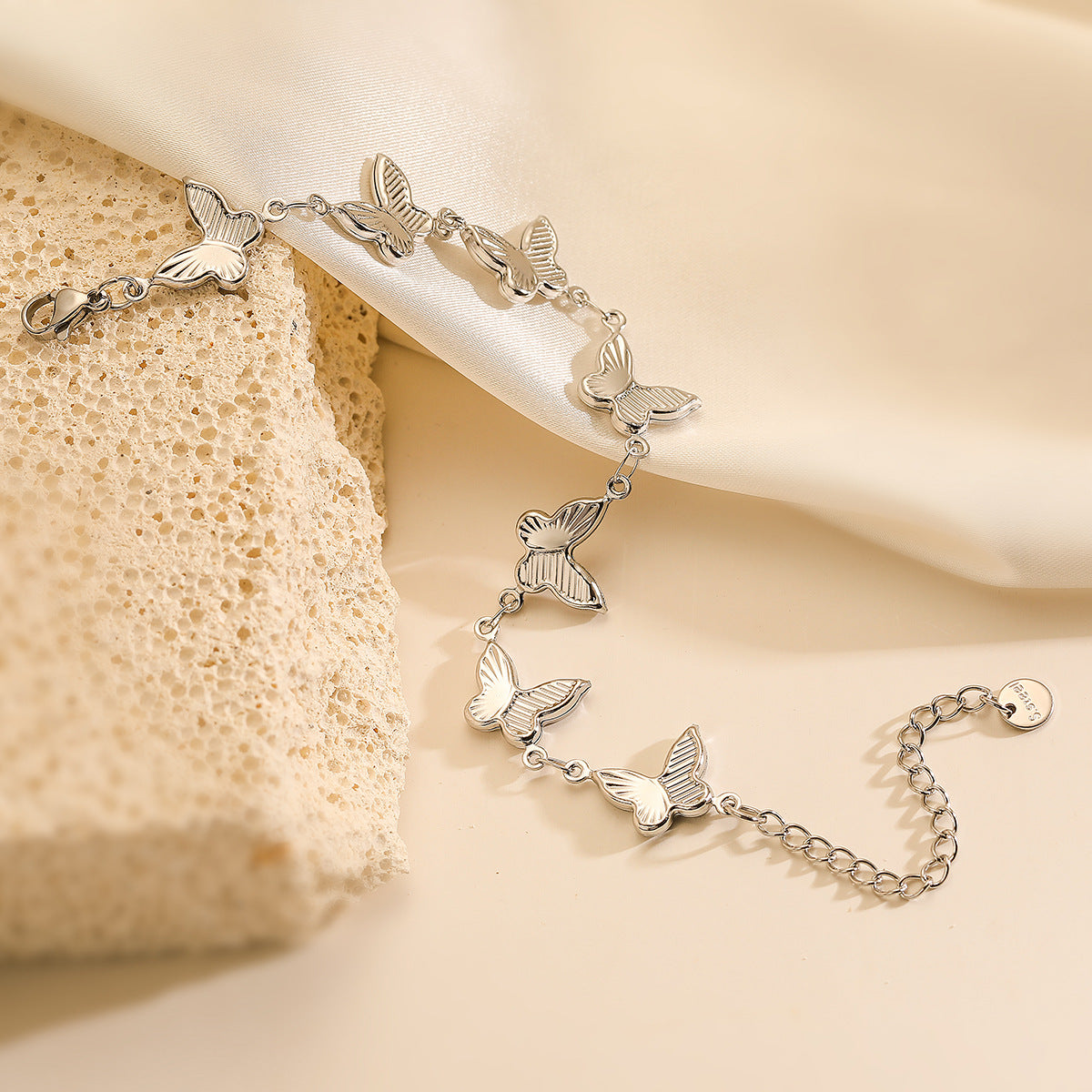 Butterfly Stainless Steel Electroplating Bangles
