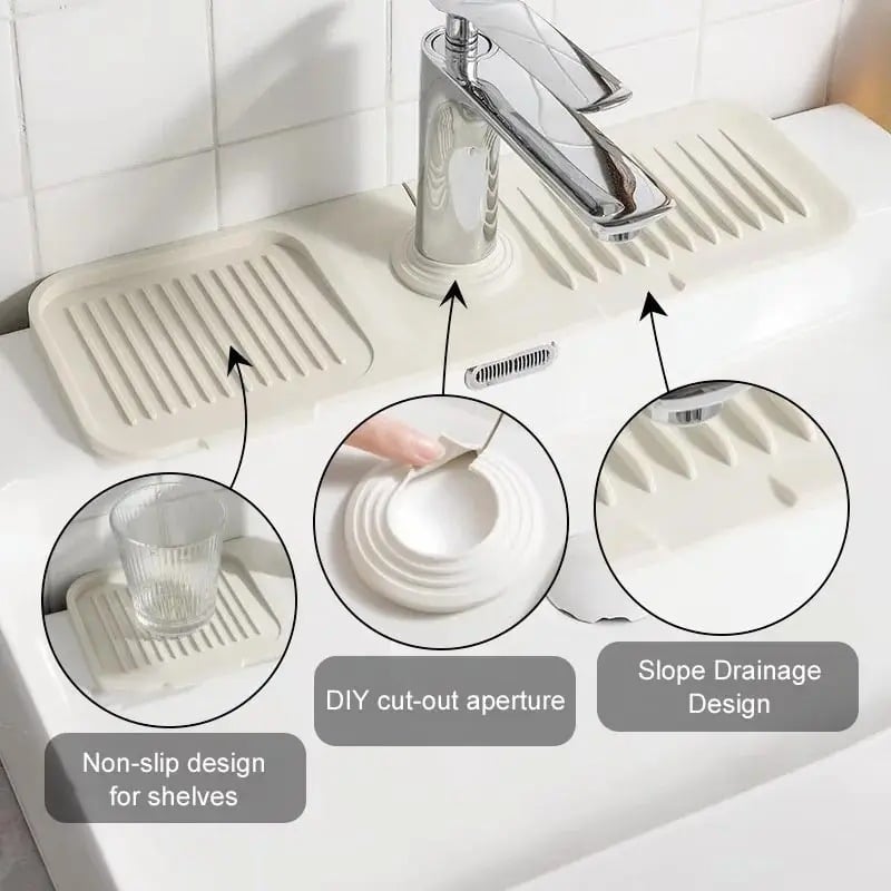 (🧨New Year Sale) Tidy Splash™ Faucet Guard & Draining Mat