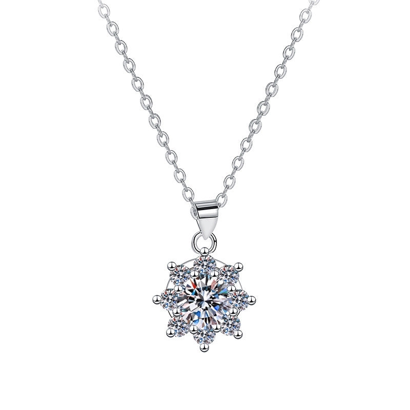 Minimalist Shiny Round Water Droplets Bow Knot Copper Plating Inlay Zircon Silver Plated Pendant Necklace Necklace Pendant