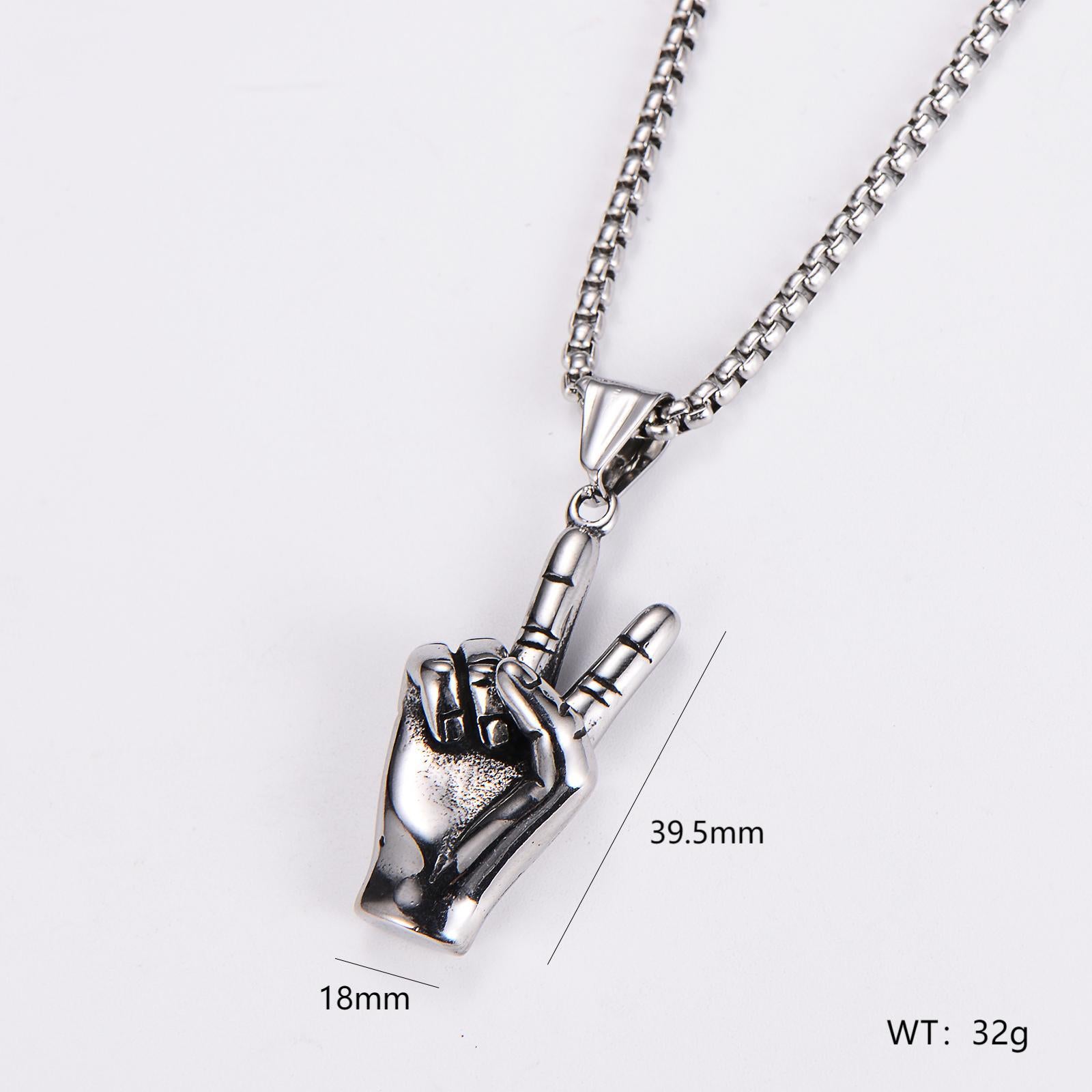 Aml Hot Selling Stainless Steel Biye Scissor Hand Football Triangle Dragonfly Accessories Pendant Necklace