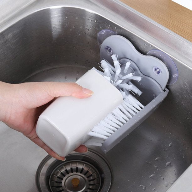 Wall Suction Cup Glass Cleaning Brush. Rotating Plastic Bottles Cleaner