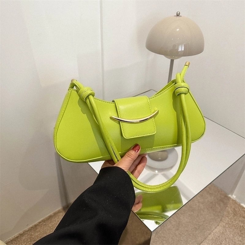 Women's Medium All Seasons Pu Leather Basic Underarm Bag