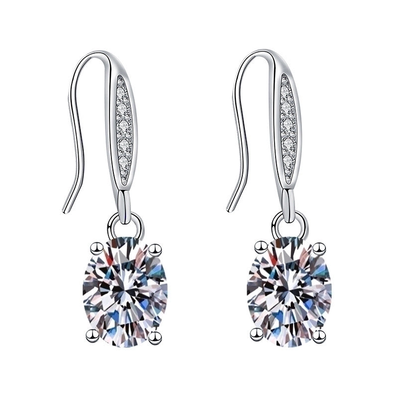 1 Pair Sweet Minimalist Round Heart Shape Bow Knot Plating Inlay Copper Zircon Silver Plated Drop Earrings