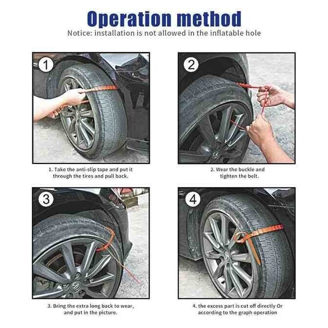 (NEW YEAR SALE) REUSABLE ANTI SNOW CHAINS OF CAR OF