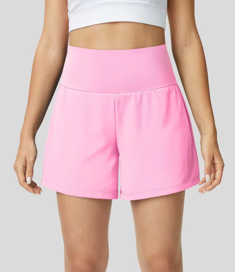 ⚡7 Packs for $24.98⚡Super High Waisted Back Pocket & Side Hidden Pocket 2-in-1 Yoga Shorts, 7/14 Color Sets