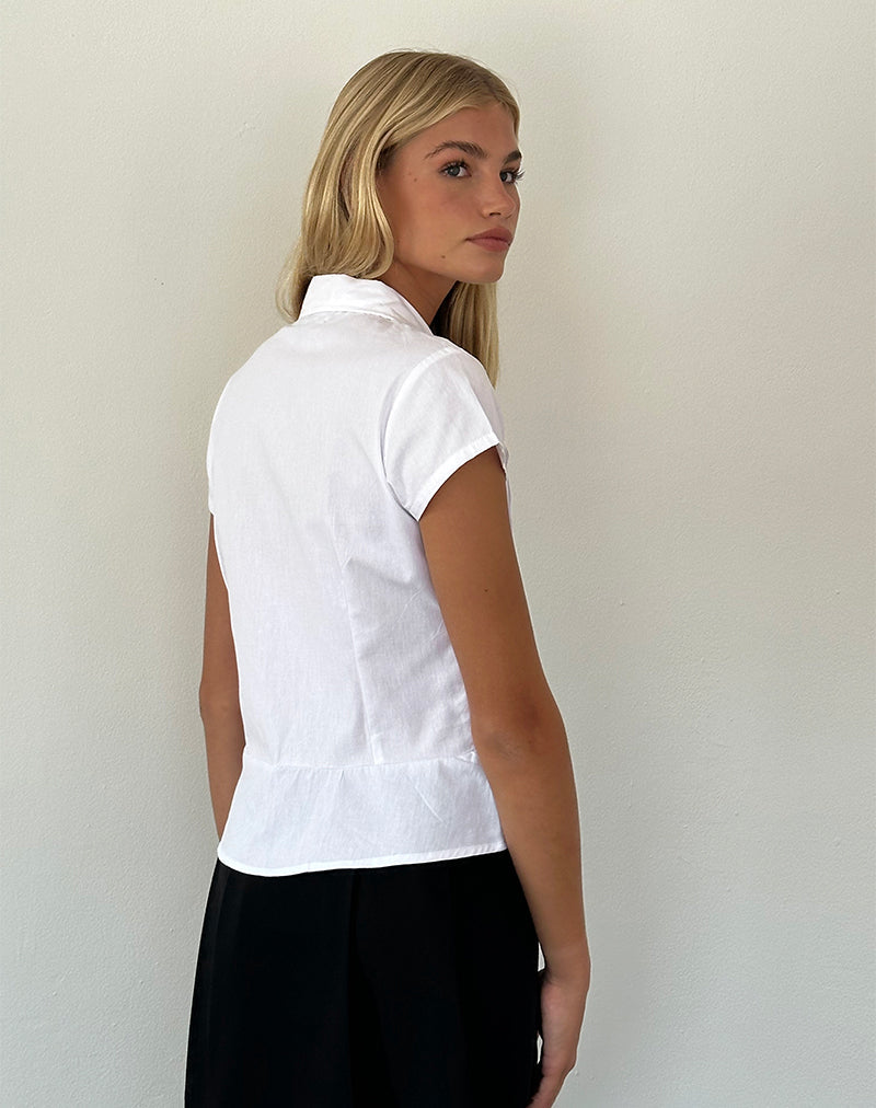 Wilmot Blouse in White Poplin