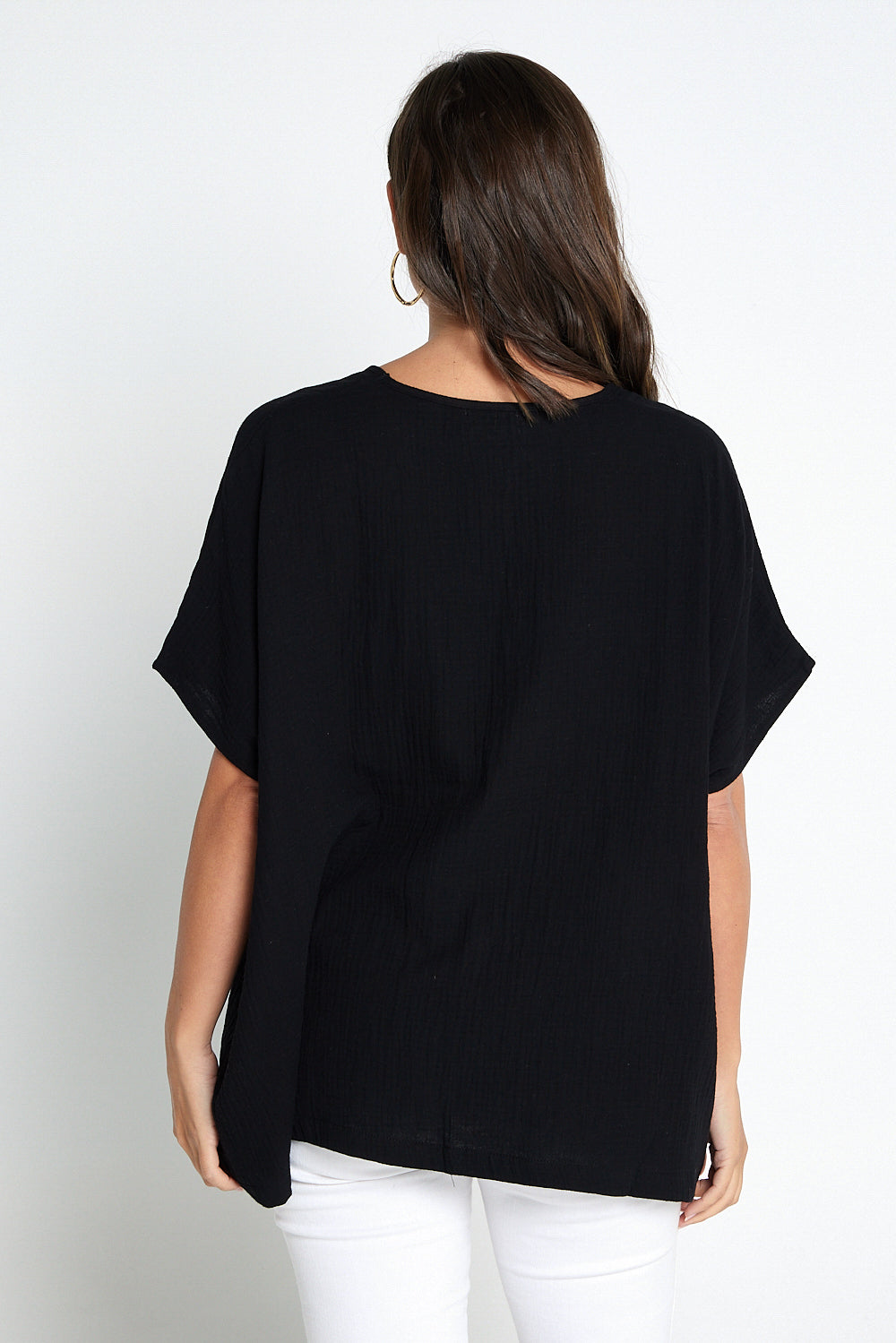 Fiji Cotton Muslin Top - Black