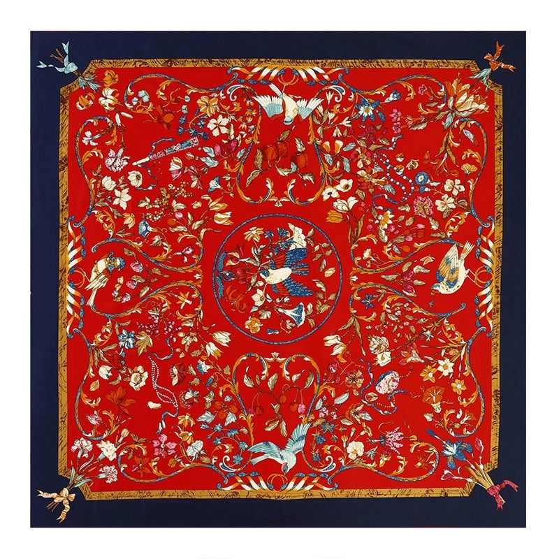 Spring And Autumn New Annunciation Bird Printing 90cm Square Scarf