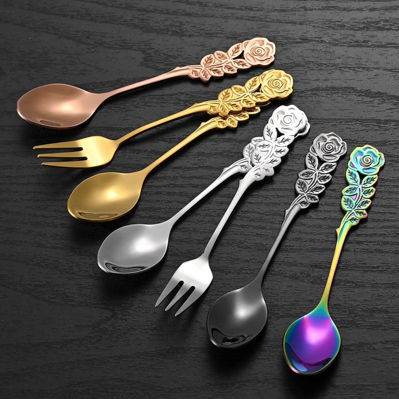 Casual Elegant Glam Flower Stainless Steel Spoon 1 Piece