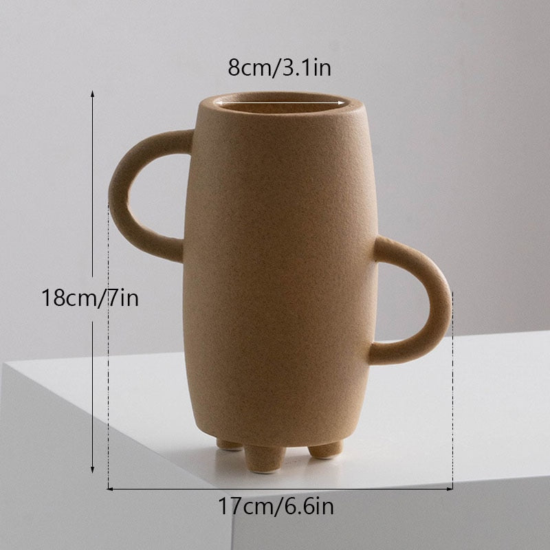 Nordic Matte Cute Vase - Modern Ceramic Flower Pot