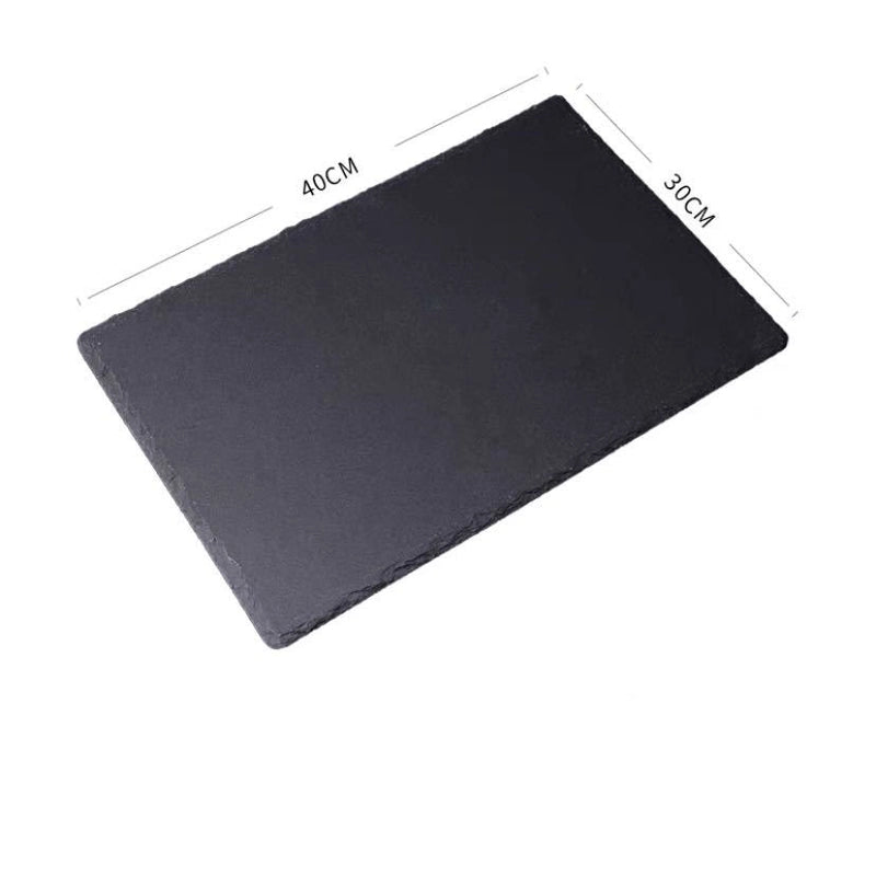 Slate Dinner Plate Dessert Sushi Plate Western Food Black Slate Plate Tableware Flat Plate Barbecue Steak Plate