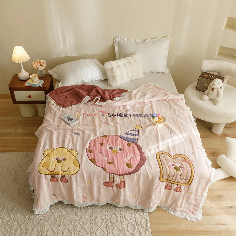 Cute Animal Cartoon Cotton Summer Blanket Bedding