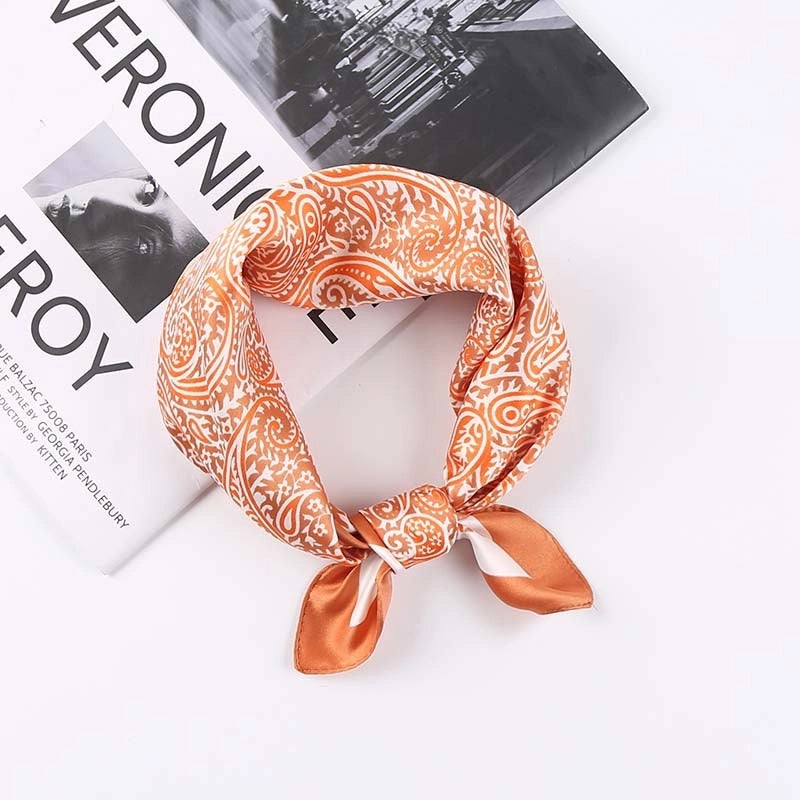 Women's Cartoon Style Sweet Pastoral Leaf Flower Bird Satin Silk Scarf