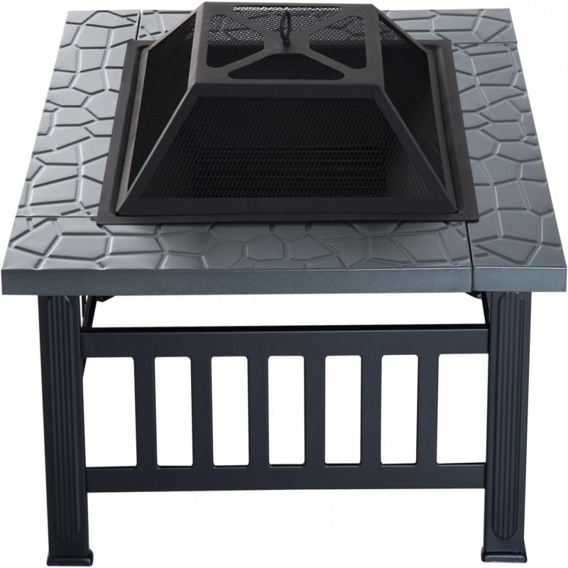 34 SQUARE FIRE PIT 鈥?WOOD-BURNING DURABLE STEEL PERFECT FOR BBQ CAMPING & BONFIRES