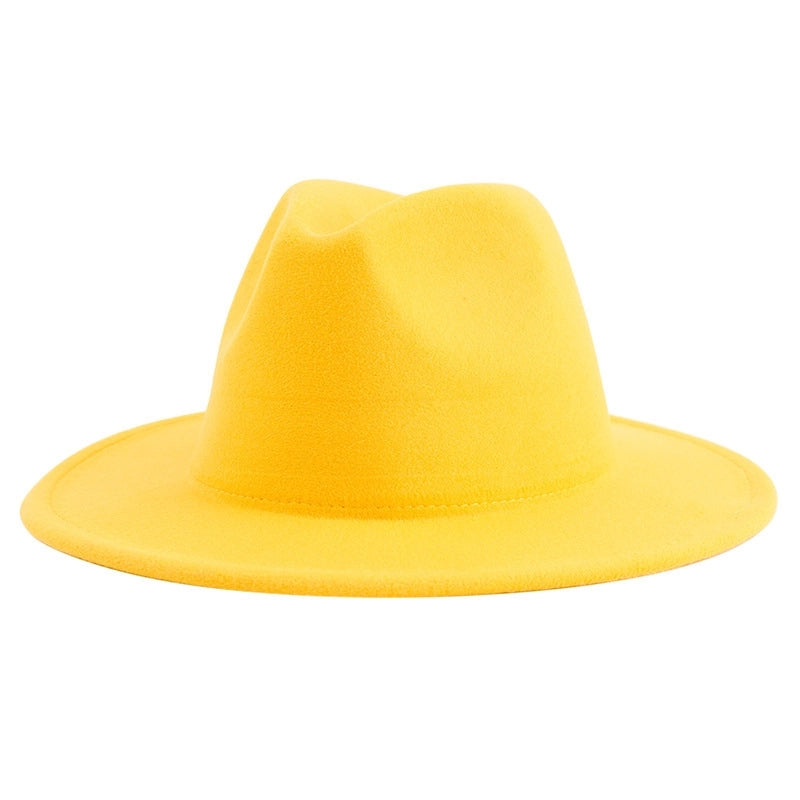 British Style Jazz Hat Big Brim Retro Soft Felt Hat Women's Fashion Autumn And Winter Warm Gentleman Hat Top Hat