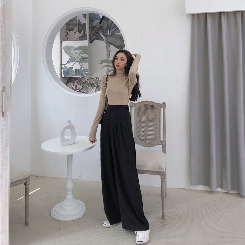 Female Solid Wide Leg Pants