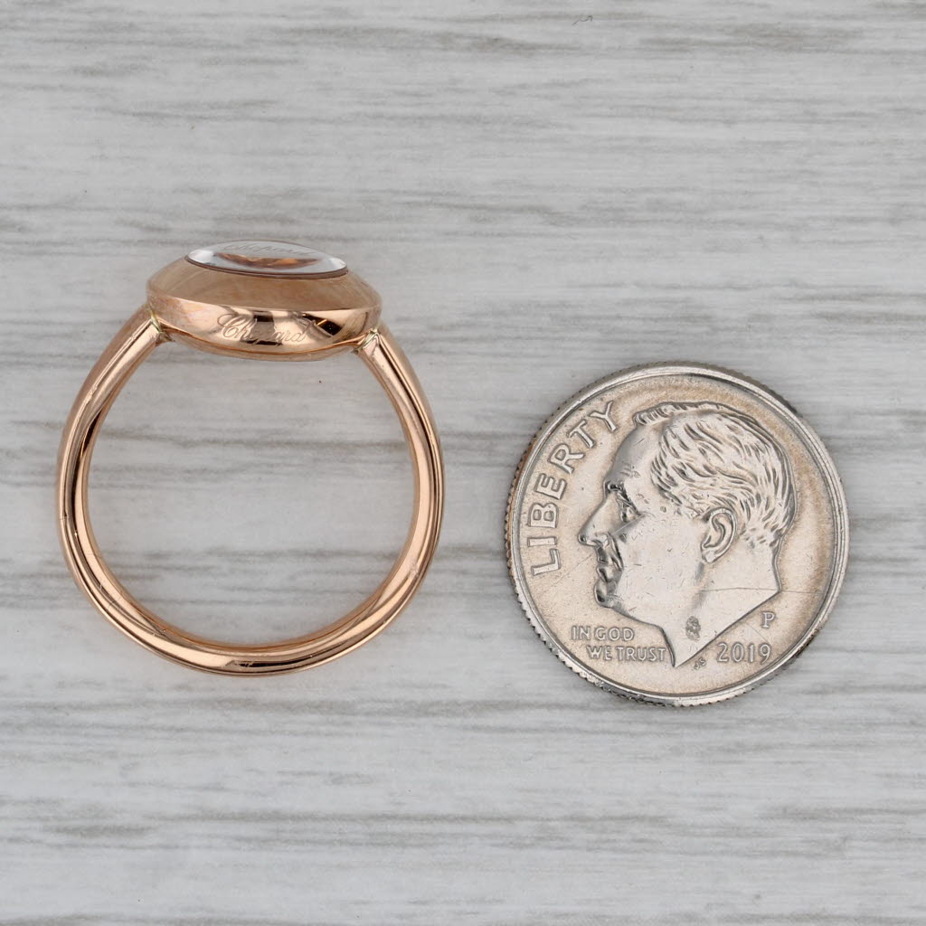 Chopard Happy Curves Diamond Ring 18k Rose Gold 829562-5009 Size 6.5 53