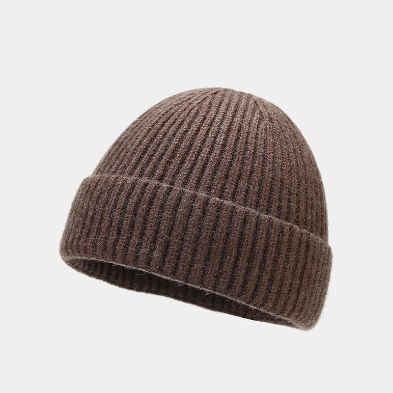 Unisex Basic Minimalist Solid Color Eaveless Wool Cap