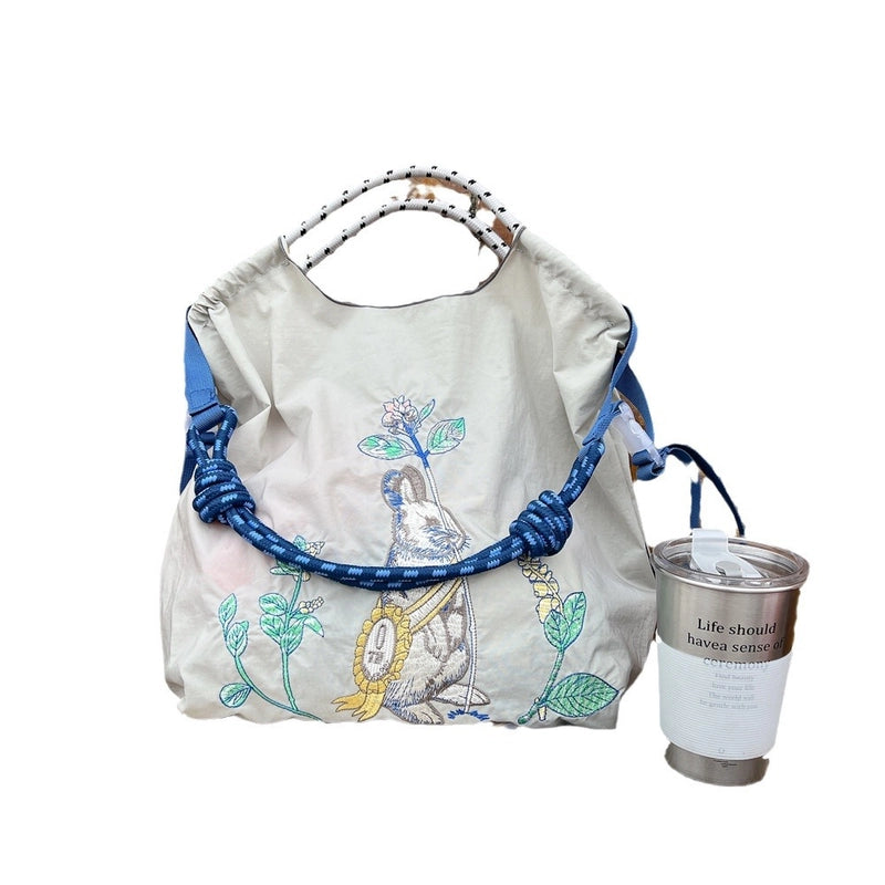 Women's Medium Polyester Animal Plant Streetwear Square Open Shopping Bags