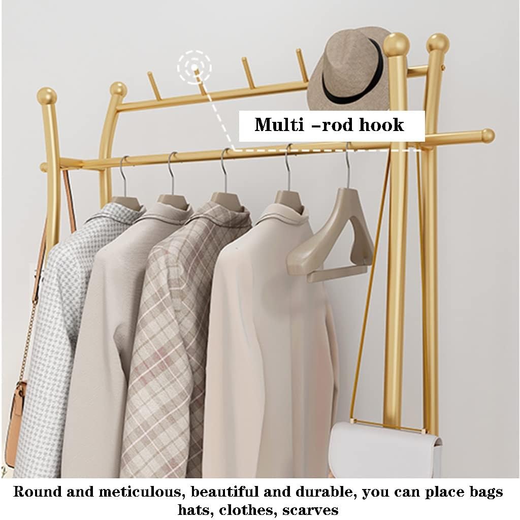 Double Rod Clothing Garment Rack. Hanging Clothes Rack With Bottom Shelf For Bedroom Living Room