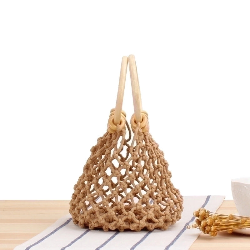 Women's Mini Spring&summer Cotton Rope Vacation Beach Bag
