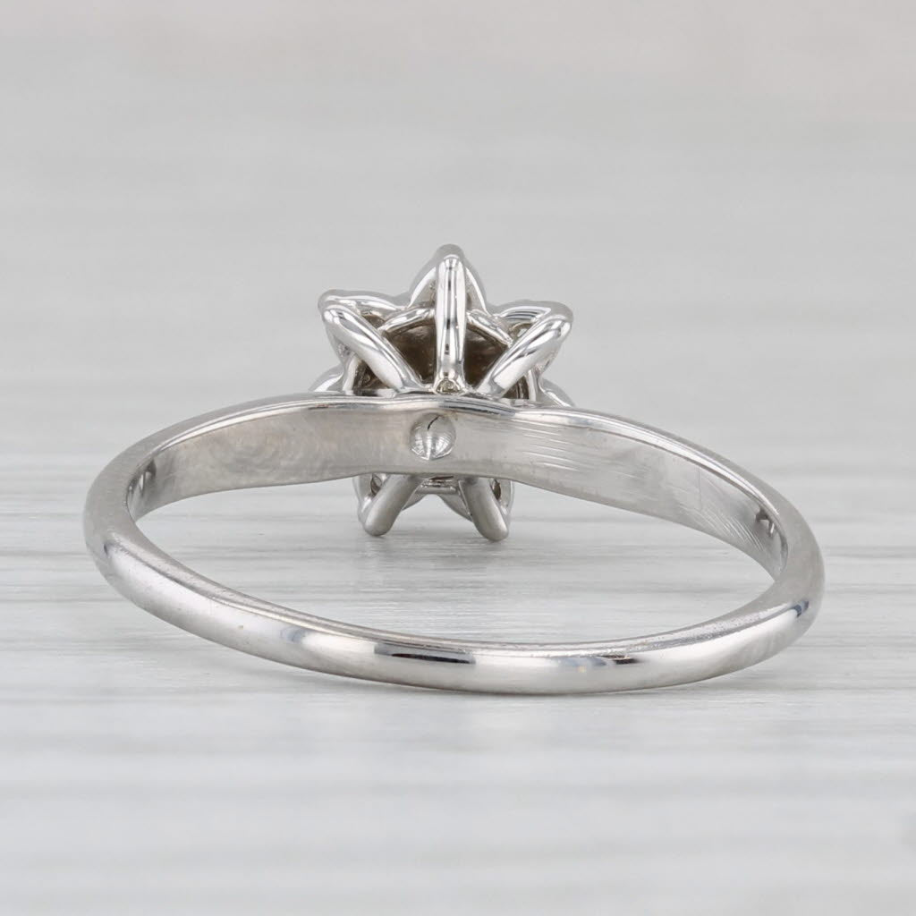 0.12ctw Diamond Cluster Flower Engagement Ring 14k White Gold Size 6.5