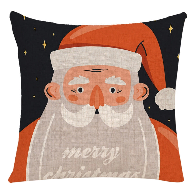 Cute Letter Snowman Elk Chemical Fiber Pillow Cases