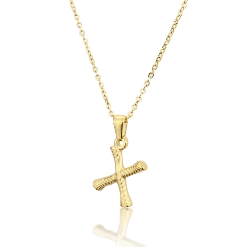 Platform New Stainless Steel Antique Slub-shaped 26 Letter Necklace Hot Gold English Titanium Steel Pendant