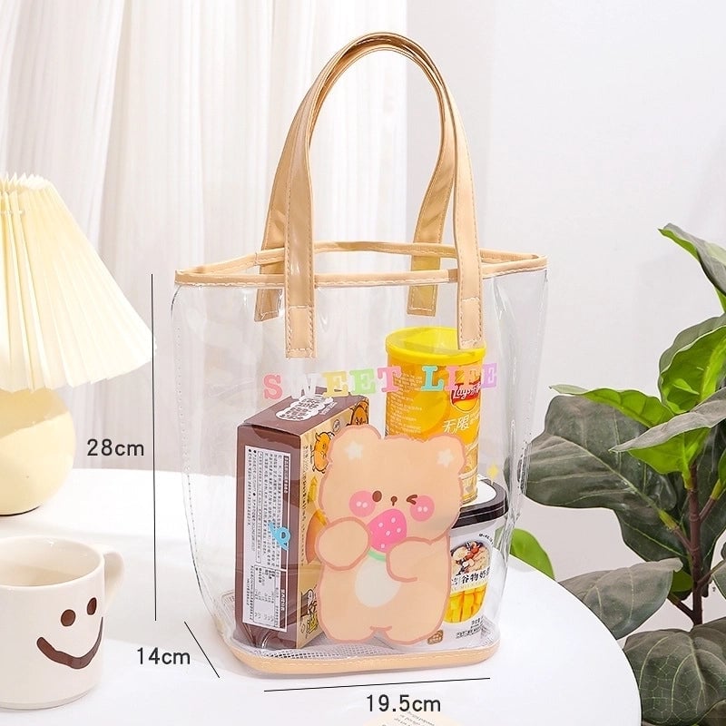 2 Pieces Cute Animal Cartoon Letter Pvc Shopping Bags