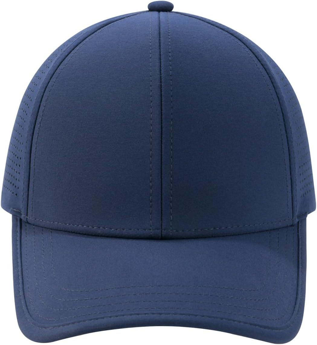 BOTVELA Men Structured Baseball Cap Side Laser Cut Vented Performance Hat for Outdoor Activities