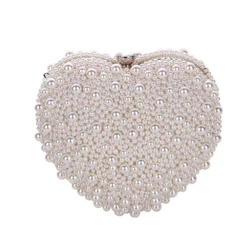 White Plastic Heart Shape Square Evening Bags