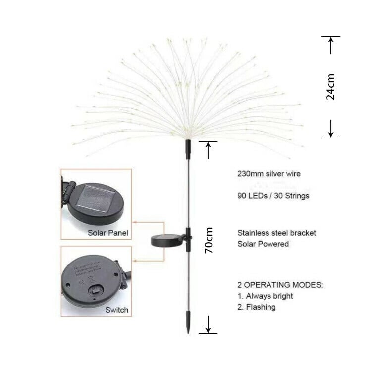 💥Black Friday Hot Sales - 49% OFF💥Waterproof  Solar Garden Fireworks Lamp