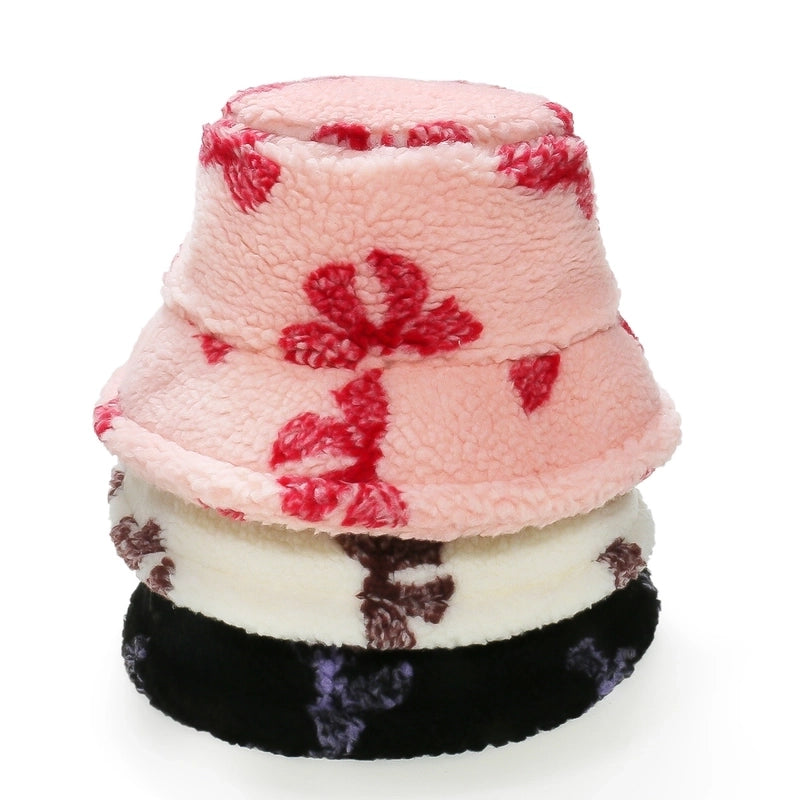 Women's Minimalist Classic Style Bow Knot Printing Bowknot Flat Eaves Bucket Hat