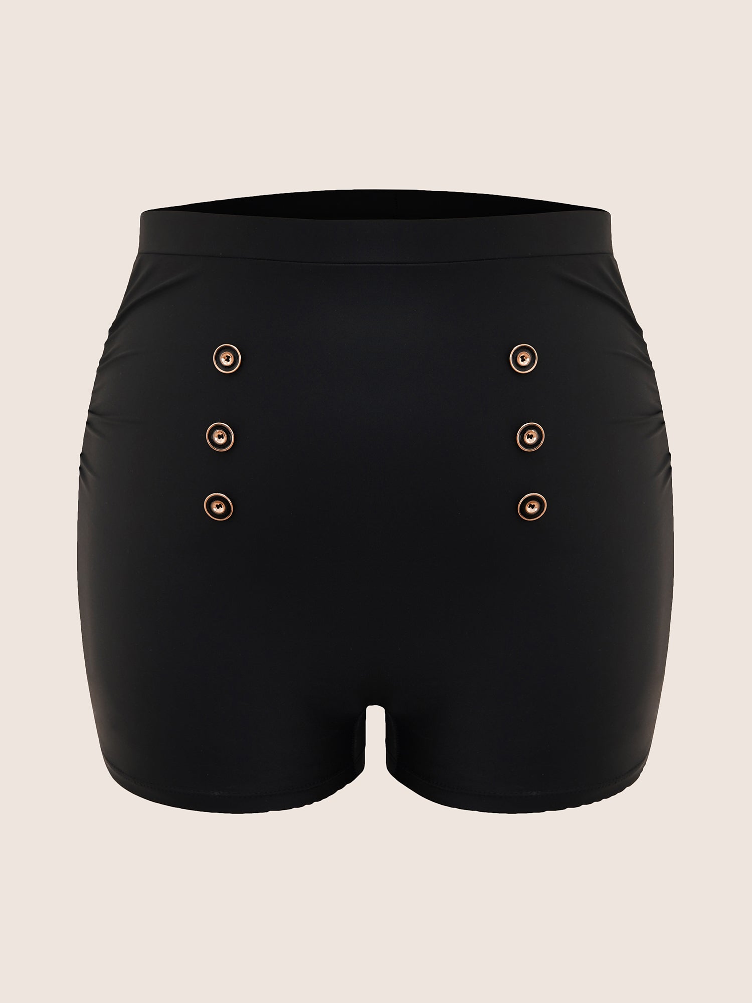 Plain Button Detail Skinny Swim Bottom