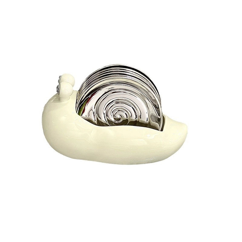 Light Luxury Ceramic Snail Bone Dish Suit Household High-looking Small Dish Living Room Coffee Table Decorative Fruit Plate