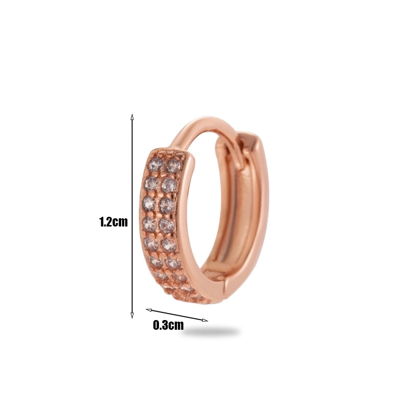 1 Piece Minimalist Classic Style Round Plating Inlay Copper Zircon 18k Gold Plated Ear Studs