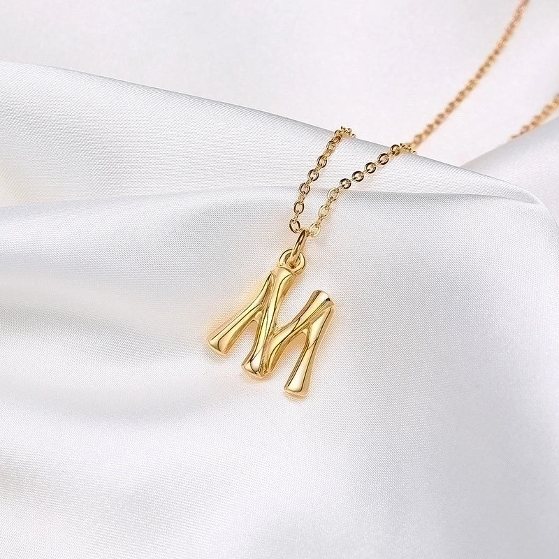 Fashion Letter 201 Stainless Steel 18K Gold Plated Polishing Plating Stainless Steel Necklaces