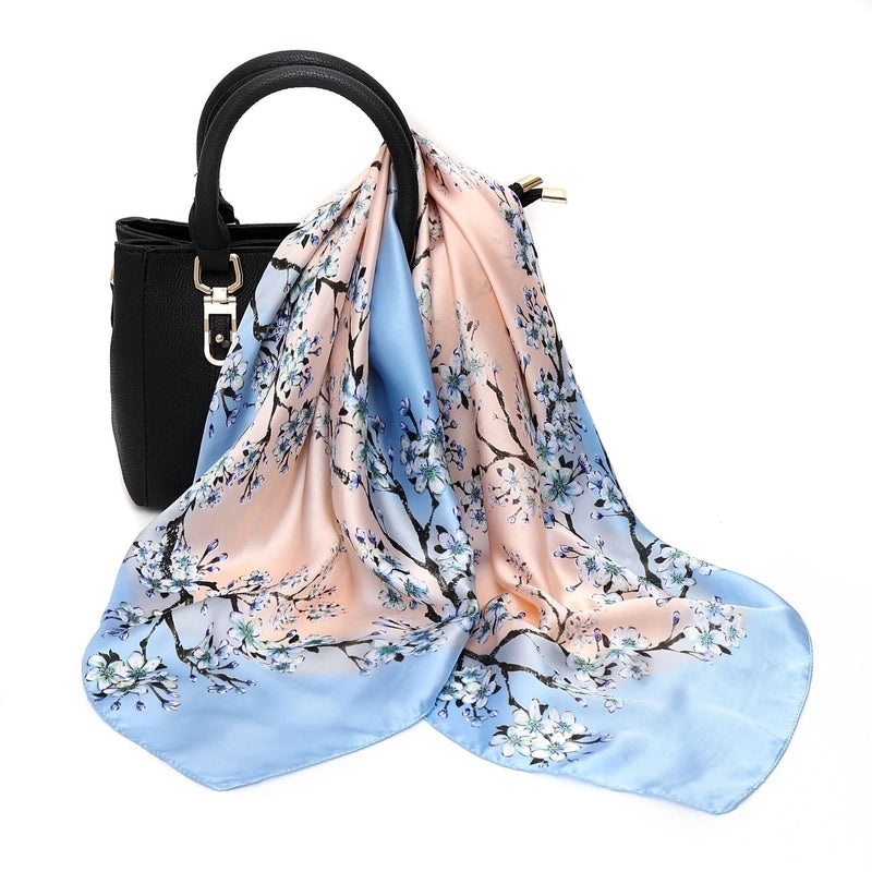 Silk Scarf Women's Small Square Scarf Hair Band Matching Shirt Suit Spring And Autumn Thin Vintage French Style Tube Top Tie Bag Internet Popular