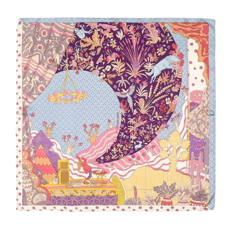 Women's Elegant Basic Flower Satin Printing Silk Scarf