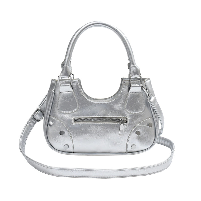 Women's Medium Pu Leather Solid Color Streetwear Zipper Underarm Bag