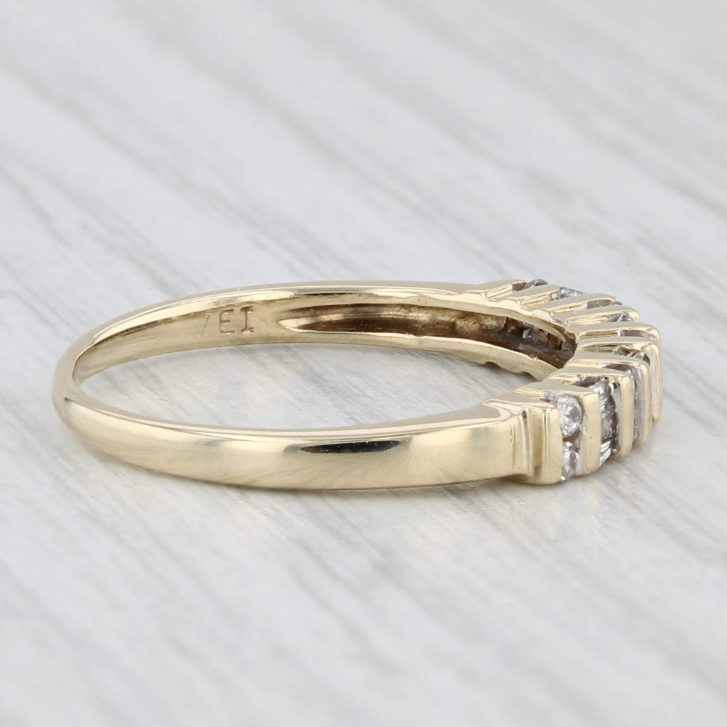 0.25ctw Diamond Stackable Ring 10k Yellow Gold Size 7 Wedding Anniversary Band