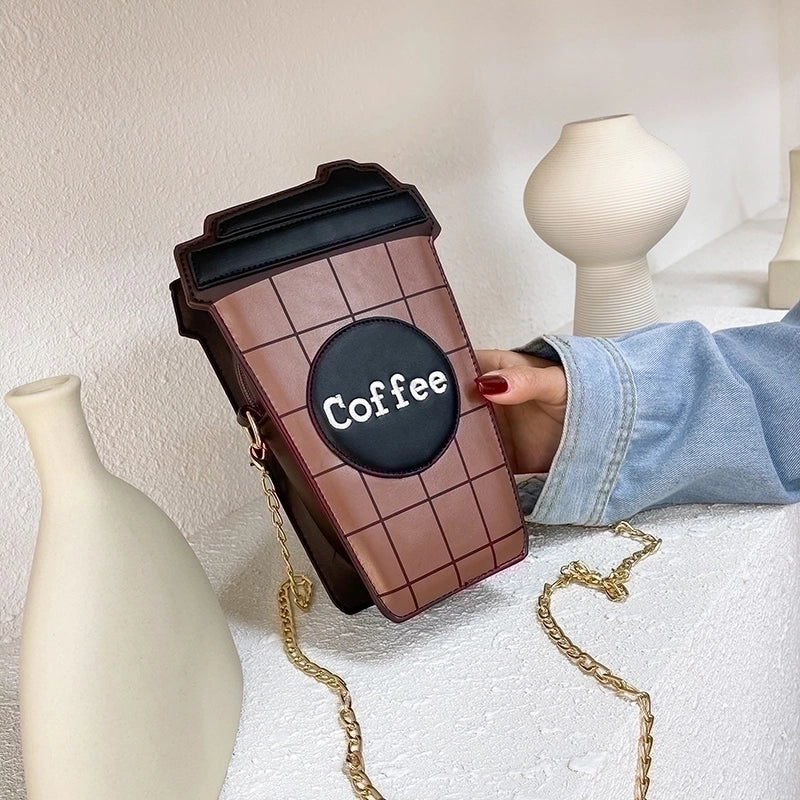 Women's Pu Leather Cup Classic Style Square Zipper Shoulder Bag Crossbody Bag