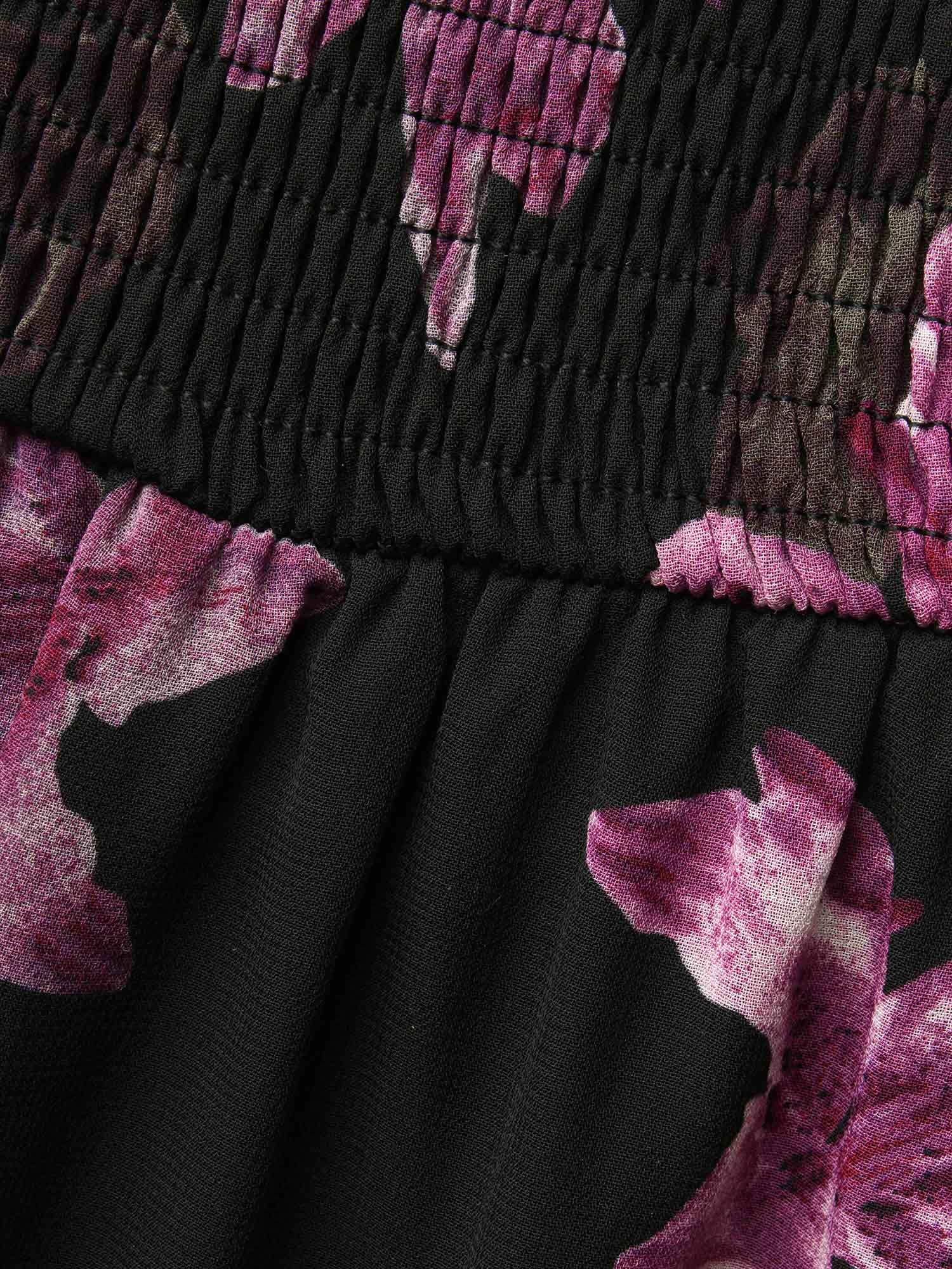 Floral Patchwork Ruffle Hem Mesh Dress