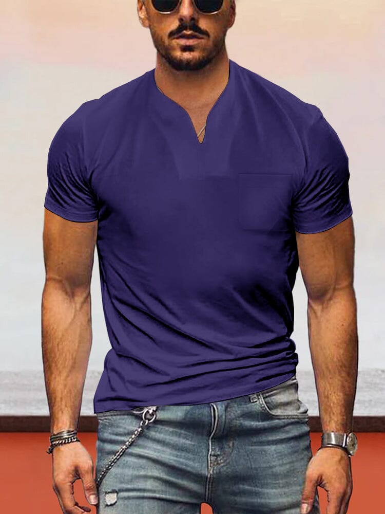 Loose Fit V-neck Short Sleeves T-shirt